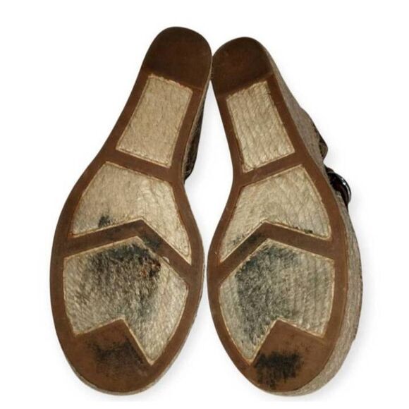 MARC FISHER OLIVE GREEN ESPADRILL WEDGE SANDALS SZ.9.5 EUC. - Picture 8 of 9